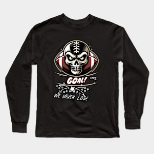 Football Skull Squad: The Morbid Matchup - Sport Vintage Retro Evil Style Long Sleeve T-Shirt